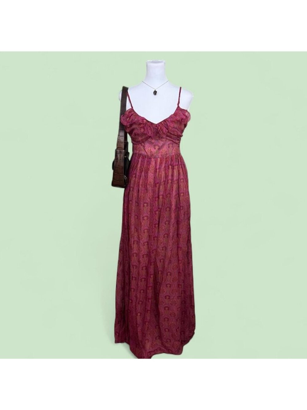 Staring at Stars silk floral ruffle boho cami summer wedding guess maxi dress